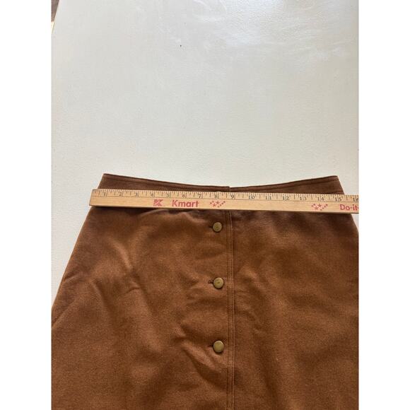 Madewell Camel  sz 6 Wool button front miniskirt A-line tailored classic fall - Picture 3 of 7